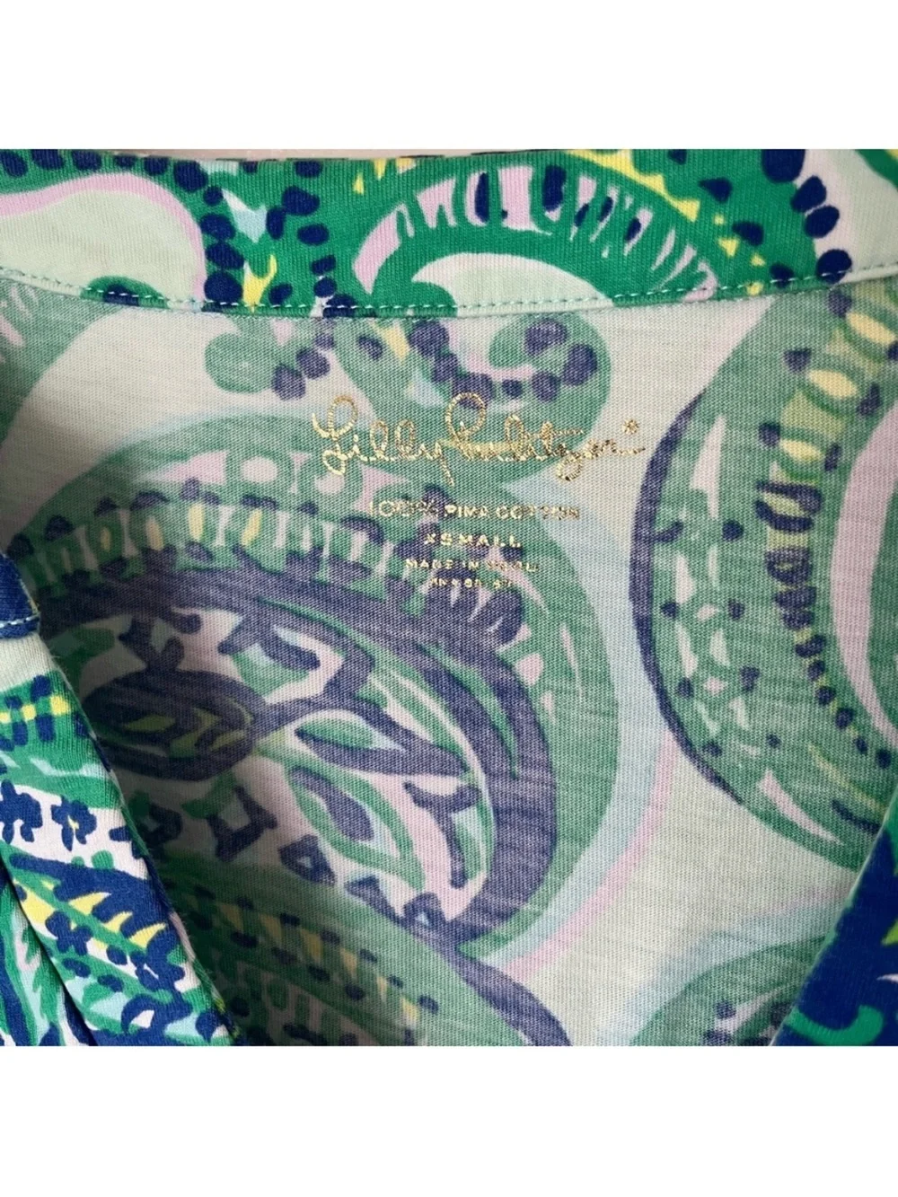 Lilly Pulitzer XS Rossmore Dress Cover Up Keep It Current Poolside Blue Light - Picture 4 of 7
